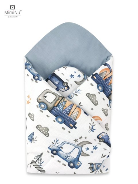 KIECZMERSKI Rożek usztywniony 75x75 cm MIMINU DESIGN Samochodziki niebieskie bawełna 100%