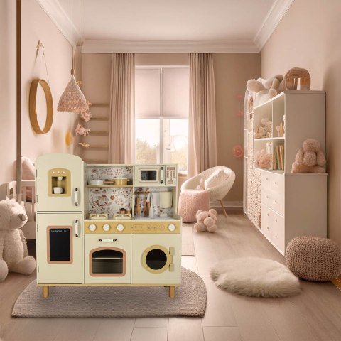 Kuchnia dla dzieci drewniana kran z wodą dźwięki światła 90cm