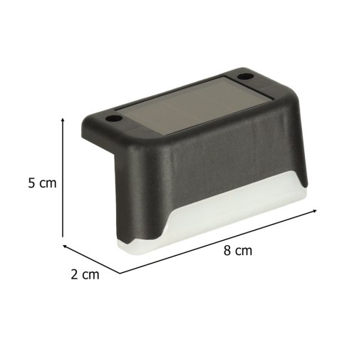 Lampa solarna schodowa ogrodowa zewnętrzna LED na schody czujnik zmierzchu 8 sztuk