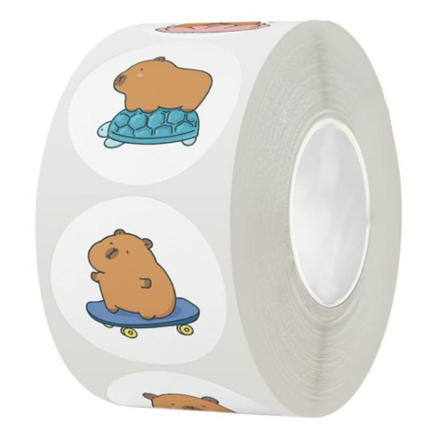 Naklejki Z Kapibarą Taśma Różnorodne Wzory 2,5cm 500szt