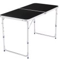 Stół Turystyczny Kempingowy Składany Regulowany Aluminiowy Czarny 120x60cm
