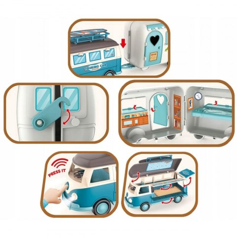 WOOPIE Kamper XL dla Lalek Zestaw Kempingowy z Przyczepką