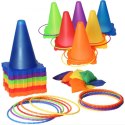 WOOPIE Zestaw Gra Ogrodowa 3w1 Rzut do Celu Pachołki Obręcze Woreczki 30 el.