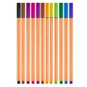 Zestaw Cienkopisy Biurowe Szkolne Grubość 0,4mm Kolorowe 12szt