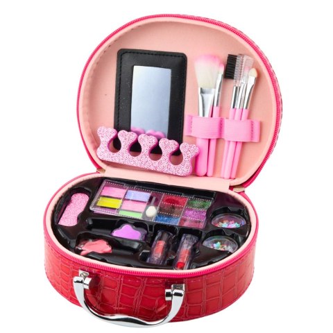 Zestaw Kosmetyczka Kapibara Cienie Lakiery Czerwona 15el.