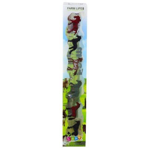 Zestaw Mini Figurki Konie Rasy Brązowy Czarny Szary 5-6cm 6szt