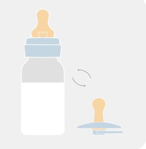 BIBS BUTELKA SZKLANA ze smoczkiem antykolkowym z kauczuku naturalnego poj. 120 ml BABY BLUE