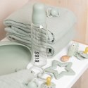 BIBS BUTELKA SZKLANA ze smoczkiem antykolkowym z kauczuku naturalnego poj 240 ml BABY BLUE