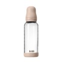 BIBS BUTELKA SZKLANA ze smoczkiem antykolkowym z kauczuku naturalnego po 240 ml BLUSH