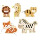CLASSIC WORLD CW20116 Drewniana Sznurowanka Przeplatanka Nawlekanka Zwierzątka Afryka 10 el.