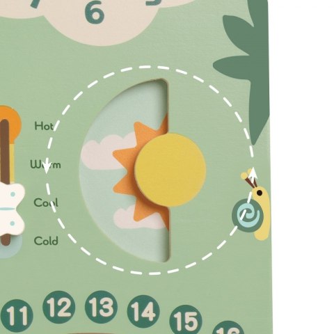 CLASSIC WORLD CW20255 Drewniana Tablica Manipulacyjna "Mój pierwszy kalendarz" Zegar dla Dzieci