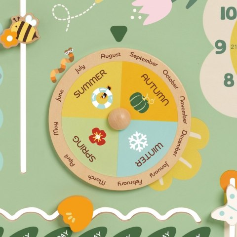 CLASSIC WORLD CW20255 Drewniana Tablica Manipulacyjna "Mój pierwszy kalendarz" Zegar dla Dzieci