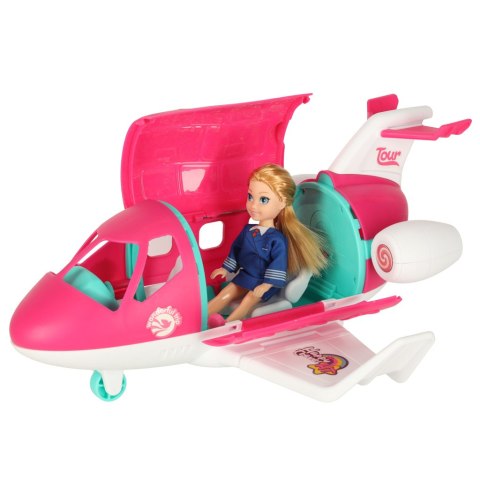 Samolot dla lalek rozkładany stewardessa akcesoria