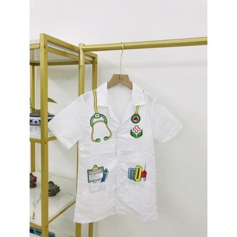 WOOPIE 28835 Strój Fartuch Lekarza Doktora Ubranko dla Dzieci do ok. 120 cm