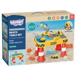 WOOPIE 53170 Stolik Wodny 2w1 Piaskownica Plac Budowy + 4 Autka 12el.