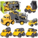 WOOPIE 53934 Zestaw laweta+3 pojazdy budowlane