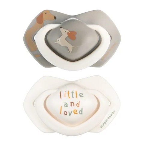 CANPOL 22/670 Smoczek silikonowy 0-6 m symetryczny DOGS 2 szt