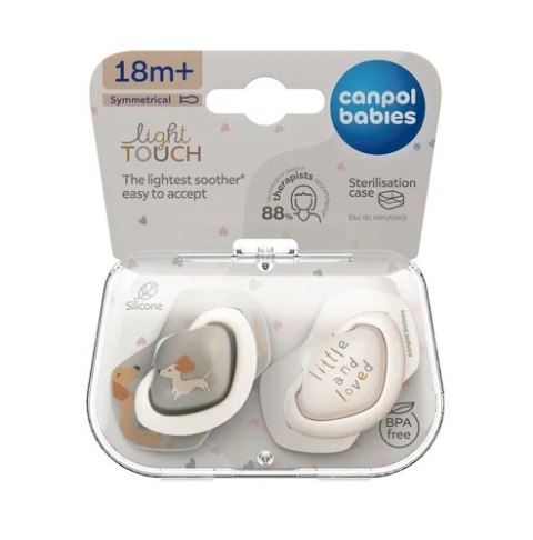 CANPOL 22/672 Smoczek silikonowy 18m+ symetryczny DOGS 2 szt