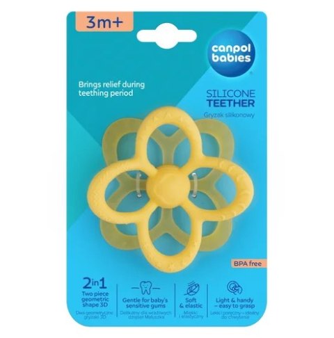 CANPOL 2/813 Gryzak Sensoryczny silikonowy 2w1 Kwiatek