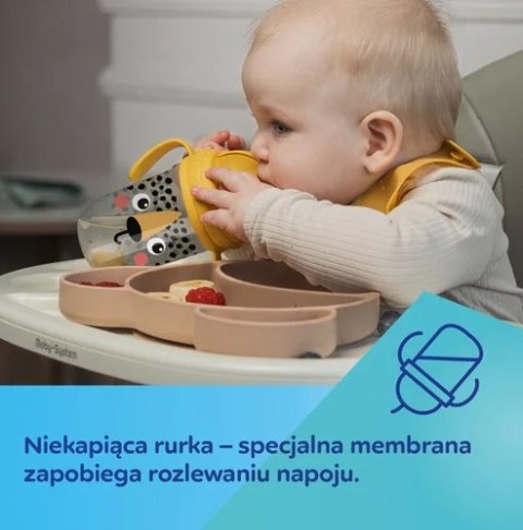 CANPOL 56/617 Kubek niekapek z rurkąi odważnikiem BabiesBoo panda biały