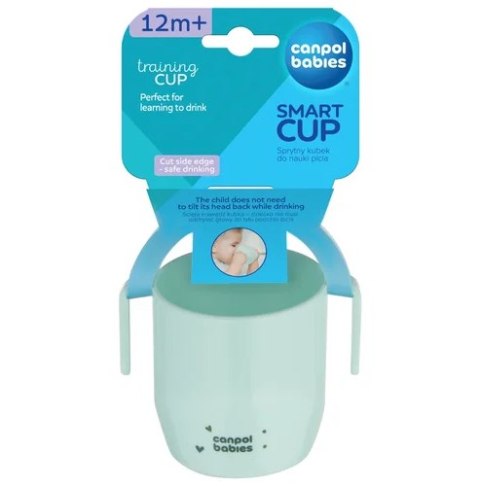 CANPOL 74/060 Sprytny otwarty kubek dla dzieci do nauki picia turkus