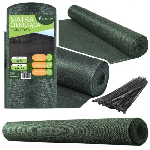 Siatka Cieniująca Na Ogrodzenie Płot Maskująca Szara 1.5M 10M 140g/m²