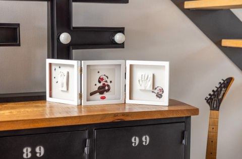 TINY LOVE CREATIONS TLC1660600 Potrójna ramka na zdjęcie i odcisk biała