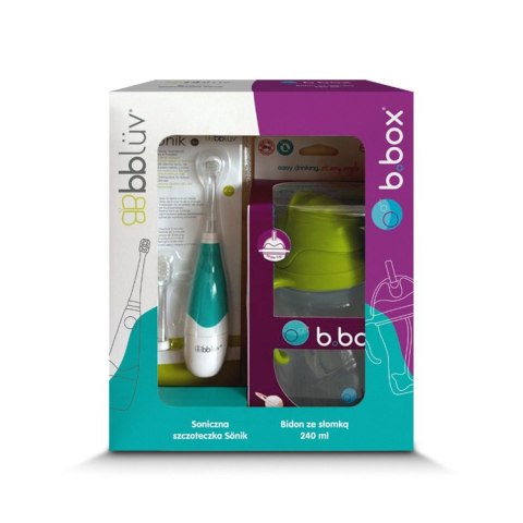 B.BOX 62115 Zestaw soniczna szczoteczka dla dziecka + bidon ze słomką 240 ml ananasowy