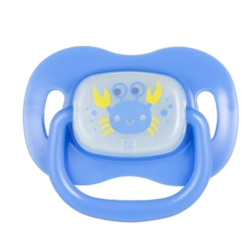 CANPOL 22/410 Smoczek uspokajający silikon 0-6m okrągły LOVE & SEA niebieski