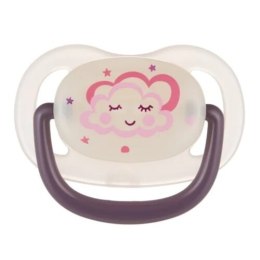 CANPOL 22/500_pin new Smoczek uspokajający silikonowy anatomiczny 0-6m-cy NIGHT DREAMS różowy