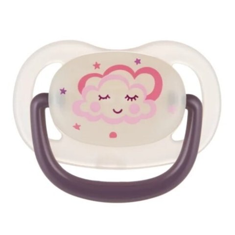 CANPOL 22/500_pin new Smoczek uspokajający silikonowy anatomiczny 0-6m-cy NIGHT DREAMS różowy
