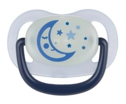 CANPOL 22/502_blu new Smoczek uspokajający silikonowy anatomiczny 18m+ NIGHT DREAMS niebieski