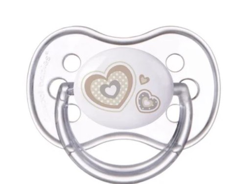 CANPOL 22/562 Smoczek uspokajający silikonowy okrągły 0-6 m-cy Newborn baby beżowy