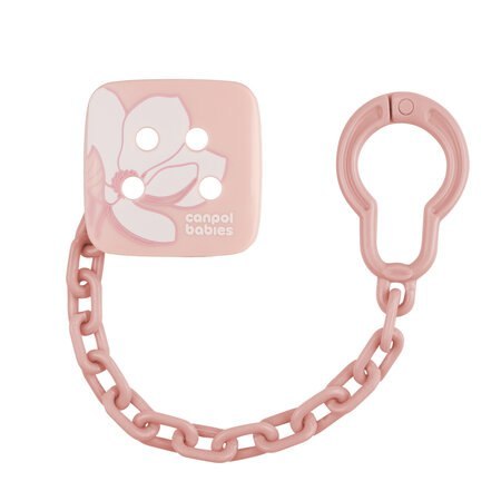 CANPOL 2/440 Łańcuszek do smoczka uspokajającego GOLD pink