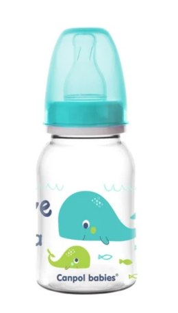 CANPOL 59/300 Butelka wąska 120ml PP LOVE&SEA turkusowy