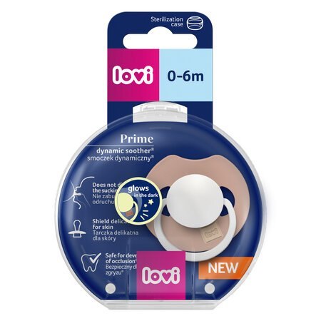 LOVI 34/436 Smoczek silikonowy dynamiczny Prime 0-6m 1 szt Blush Glow