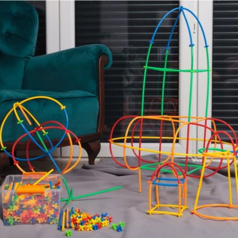 WOOPIE Klocki Konstrukcyjne Kolorowe Słomki 500 el.