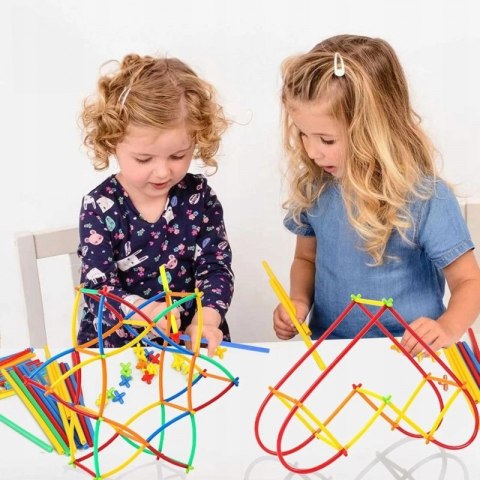 WOOPIE Klocki Konstrukcyjne Kolorowe Słomki 800 el.