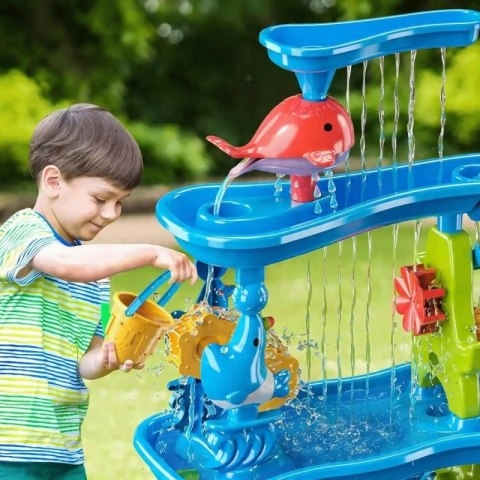 WOOPIE Ogromny Aquapark Stolik Wodny 6w1 Piaskownica Wodospad Tor Wodny 6-poziomowy Modułowy