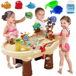 WOOPIE Stolik Wodny 2w1 Piaskownica Statek Piracki XL z Maszyna do Robienia Baniek Mydlanych