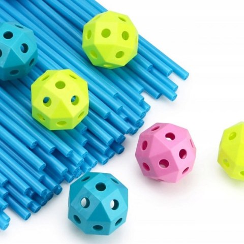 WOOPIE Zestaw Konstrukcyjny XXL Klocki do Budowania Namiotu Bazy Rurki Słomki 340 el.