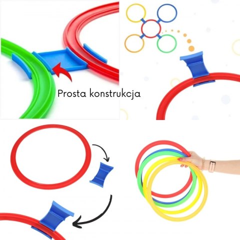 WOOPIE Gra w Klasy Zestaw do Skakania Pierścienie Obręcze 10 szt