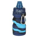 Butelka na wodę bidon silikonowy składany z uchwytem BPA FREE 500ml niebieski