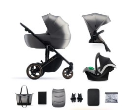 KINDERKRAFT Wózek wielofunkcyjny 3w1 PRIME 2 mink pro shadow grey