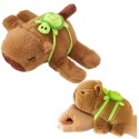 Pluszowa Kapibara Z Żółwiem Opaski Na Nadgarstek Rękę 2w1 Brązowa 18cm