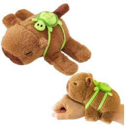 Pluszowa Kapibara Z Żółwiem Opaski Na Nadgarstek Rękę 2w1 Brązowa 18cm