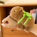 Pluszowa Kapibara Z Żółwiem Opaski Na Nadgarstek Rękę 2w1 Brązowa 18cm