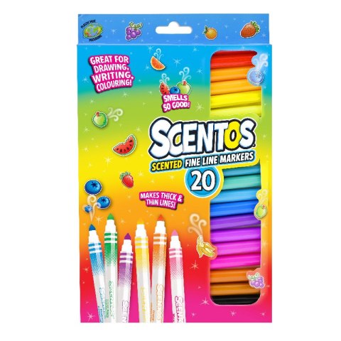 SCENTOS ST 20435 Pachnące flamastry - KOLOROWE 20szt
