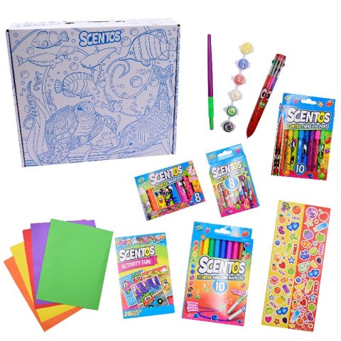 SCENTOS ST 20489 Pachnący zestaw - walizka do pokolorowania niebieska