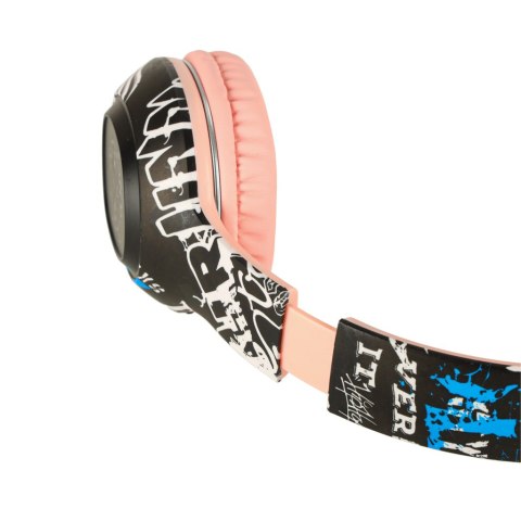 Słuchawki bezprzewodowe nauszne Bluetooth RGB Gaming Sport 200mAh różowe